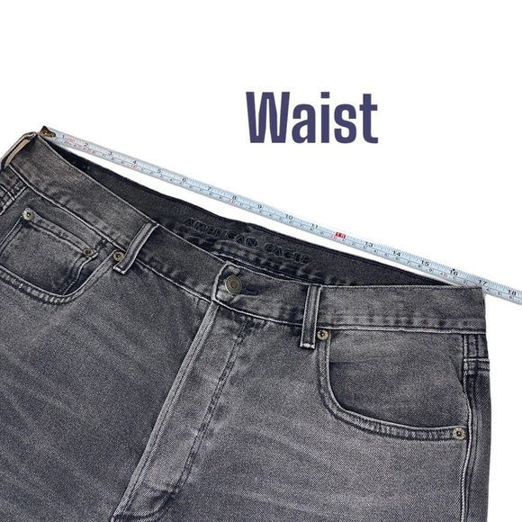 American Eagle Hi Rise Girlfriend buttonfly Denim Jeans Womens 12 x-long black - Picture 6 of 9
